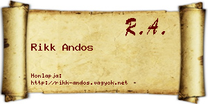 Rikk Andos névjegykártya